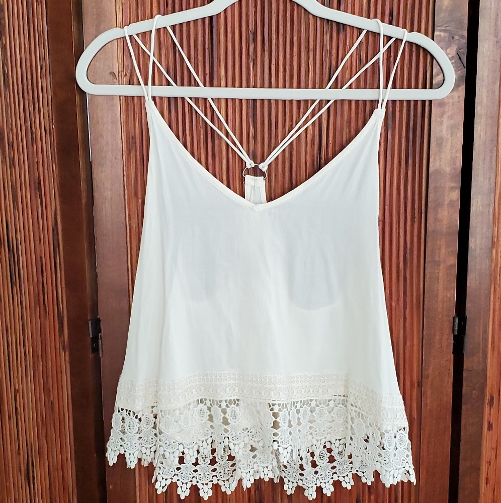 EUC Ecote Boho Trapeze Tank w/ Embroidery Size M